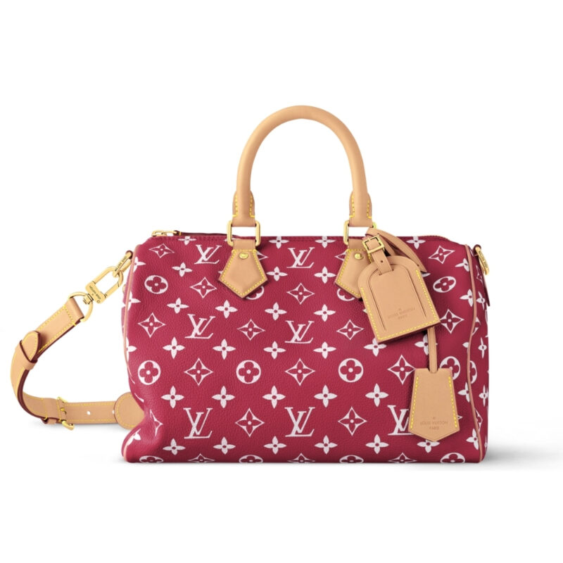 LOUIS VUITTON SPEEDY P9 BANDOULIÈRE 30 AUTRUCHE RED 30CM M14067