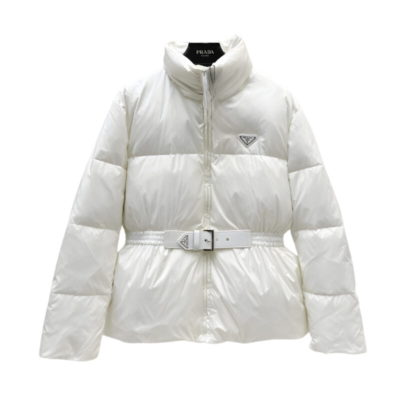 PRADA LODEN DOWN JACKET WHITE