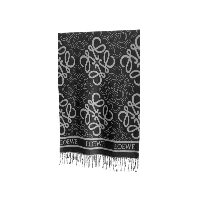 LOEWE ANAGRAM SCARF BLACK 180CM