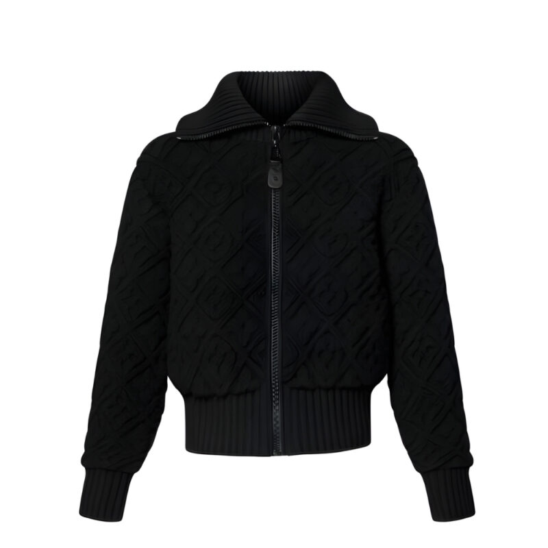 LOUIS VUITTON MONOGRAM TOWELING ZIP UP JACKET  BLACK 1AIQDV