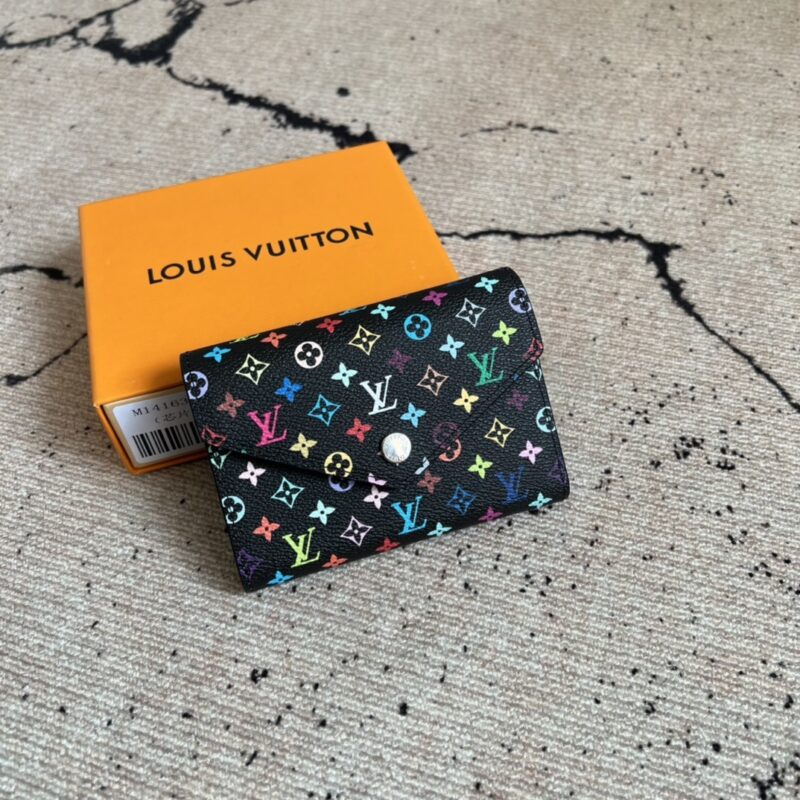 Alternative view of LOUIS VUITTON X TAKASHI MURAKAMI VICTORINE WALLET BLACK 12CM M14163