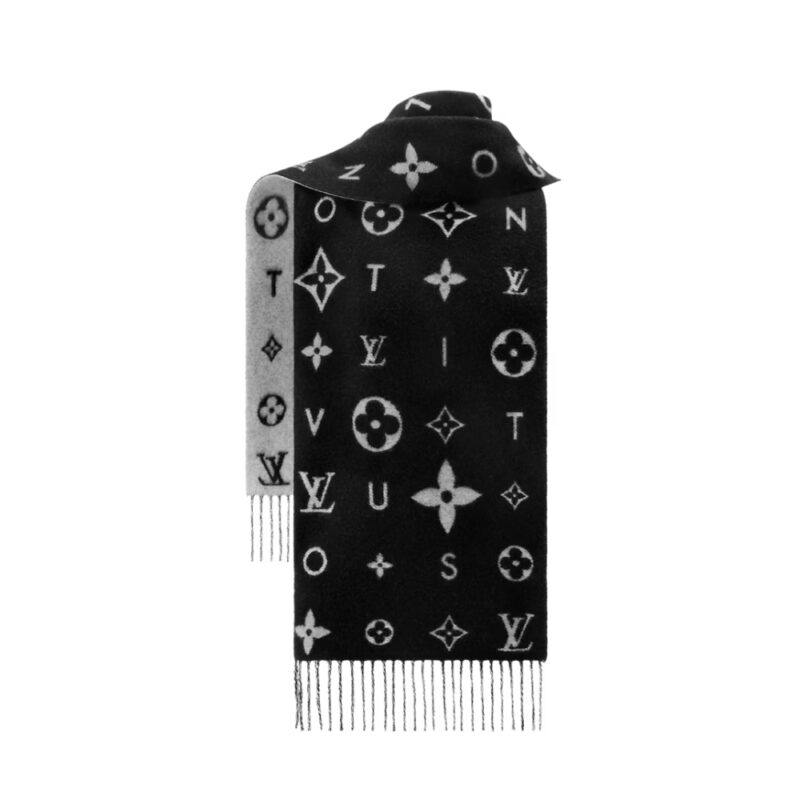 LOUIS VUITTON REYKJAVIK SCARF NOIR 180CM M97143