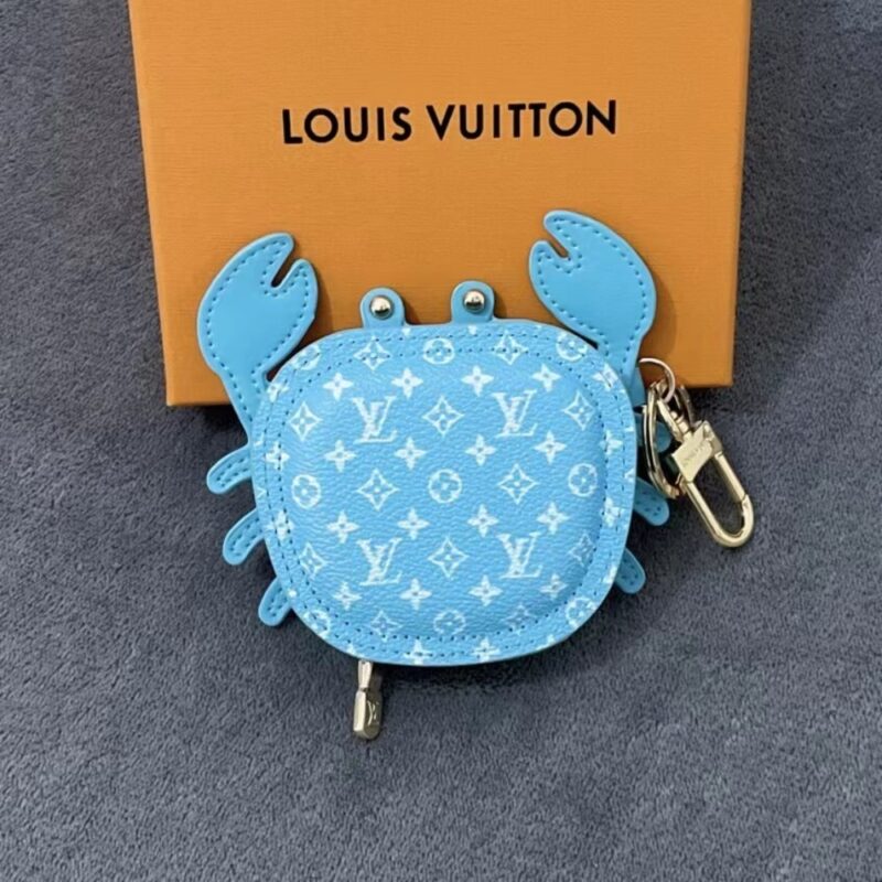 Alternative view of LOUIS VUITTON LV CRAB BAG CHARM LEATHER AND CANVAS BLUE M01930