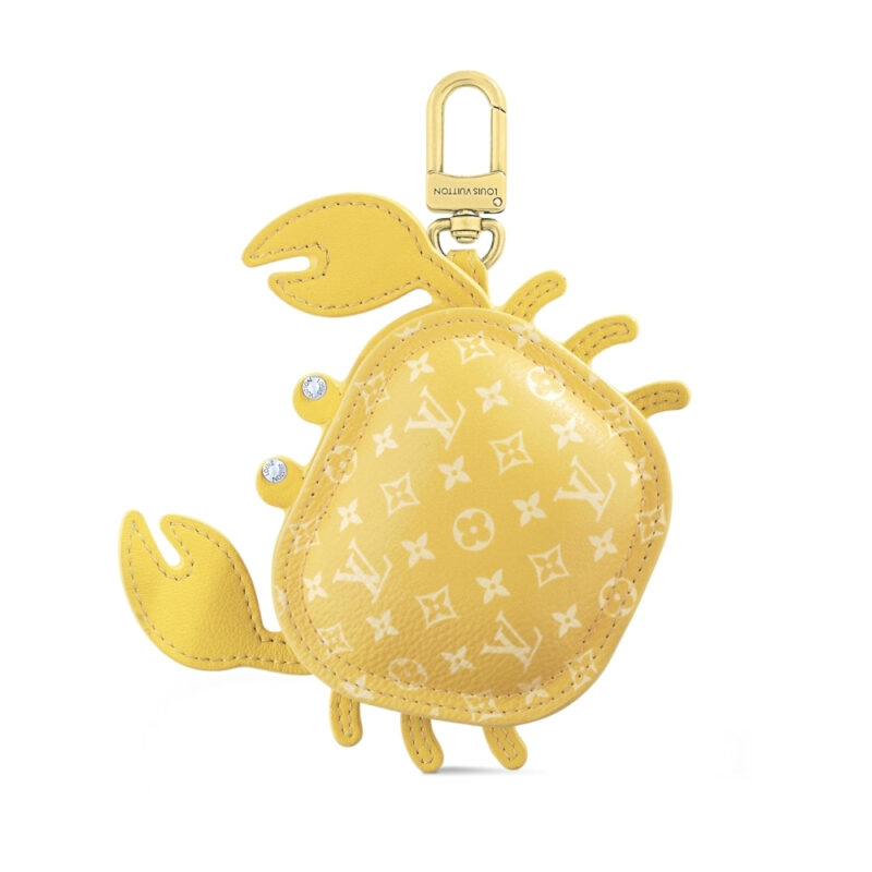 LOUIS VUITTON LV CRAB BAG CHARM LEATHER AND CANVAS YELLOW M01932