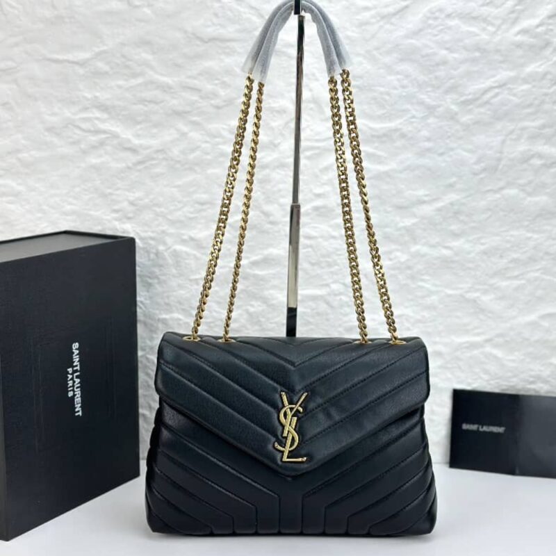 Alternative view of SAINT LAURENT LOULOU LARGE IN MATELASSÉ BLACK 32CM 803541AAEAX1000