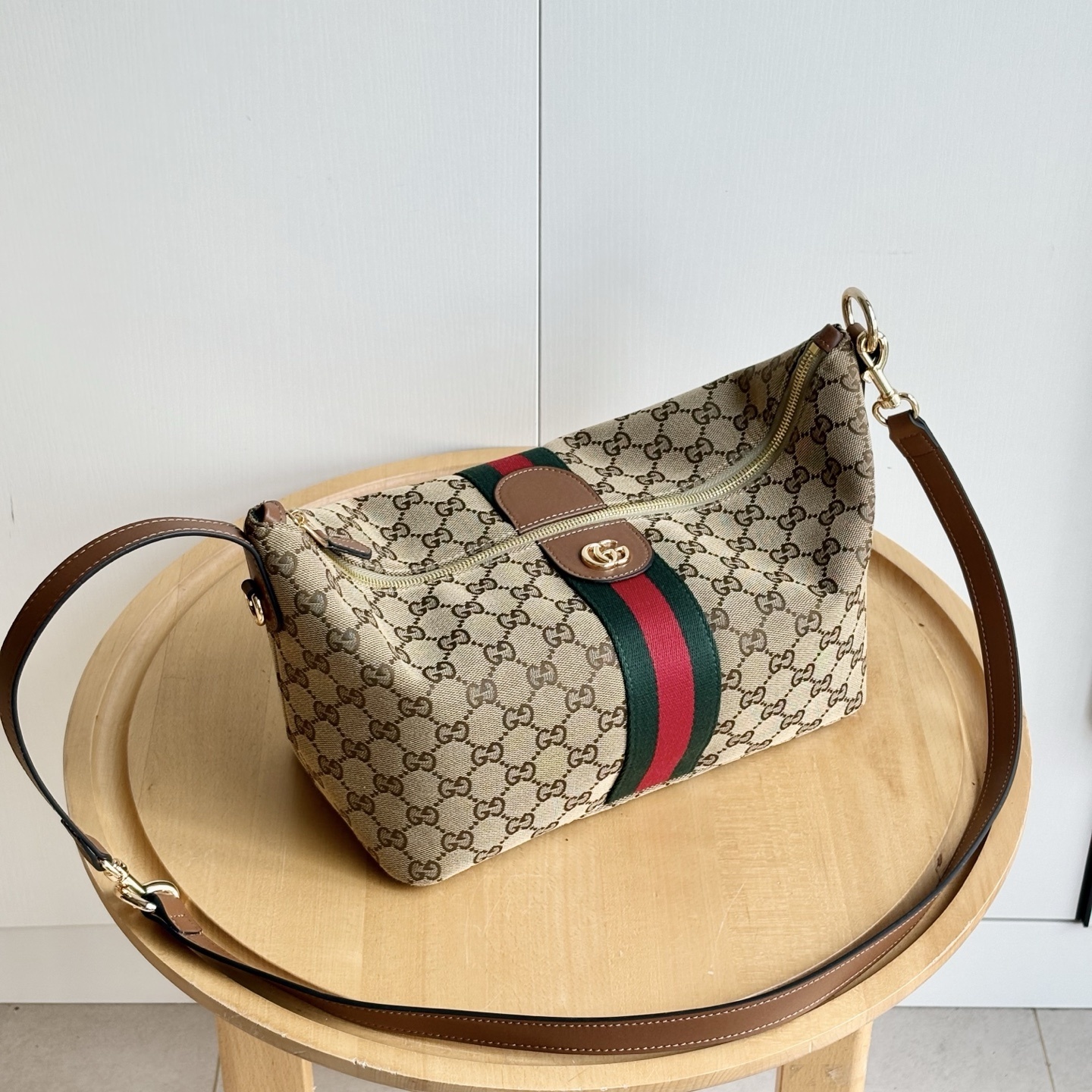 Gucci Vanity Medium Top Handle Bag Beige And Brown GG Canvas 27Cm 857799 FAFUF 9870 - Image 5