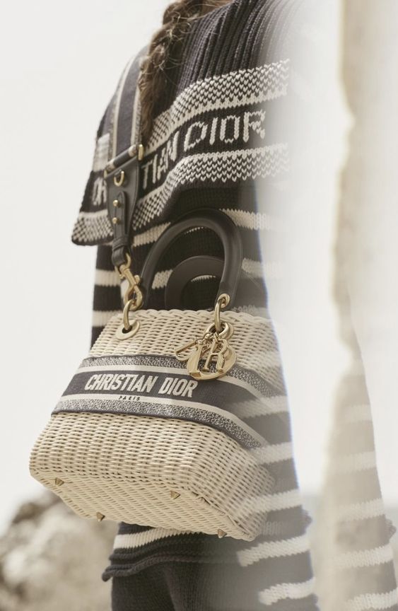 Alternative view of GIFT SET: DIOR MEDIUM LADY WICKER NAVY BLUE & BOBBY BRIM BLACK HAT