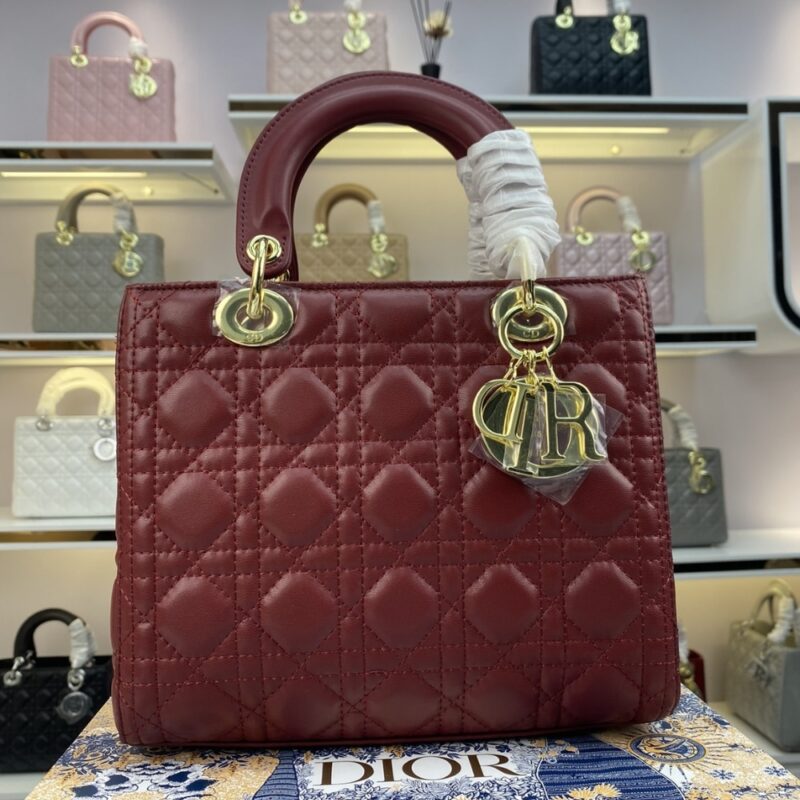 Alternative view of GIFT SET: DIOR MEDIUM LADY CHERRY RED And TRIBALES EARRINGS GOLD