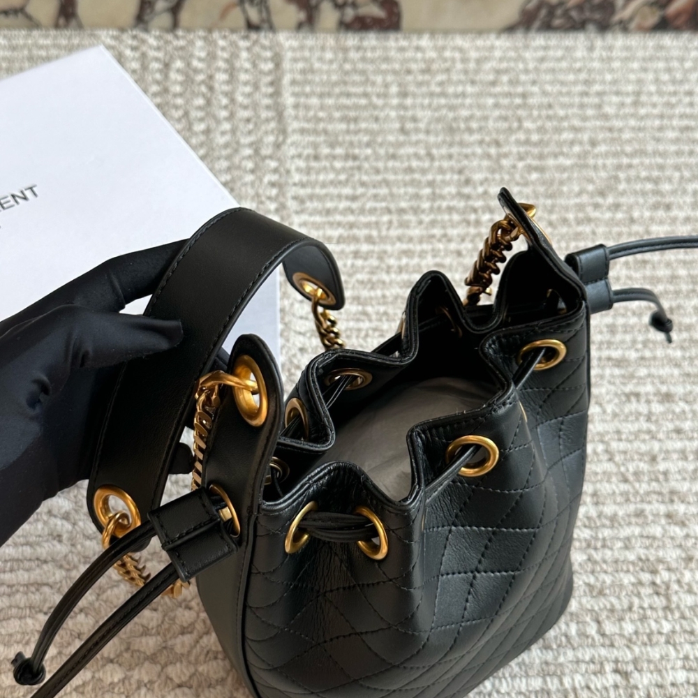 Saint Laurent Small Cassandre Bucket Bag Black 18Cm - Image 4