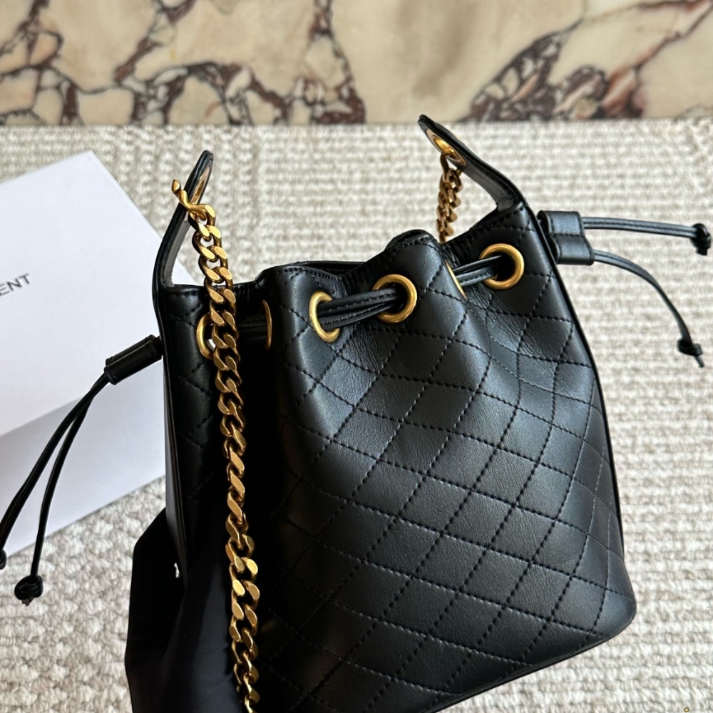 Saint Laurent Small Cassandre Bucket Bag Black 18Cm - Image 5