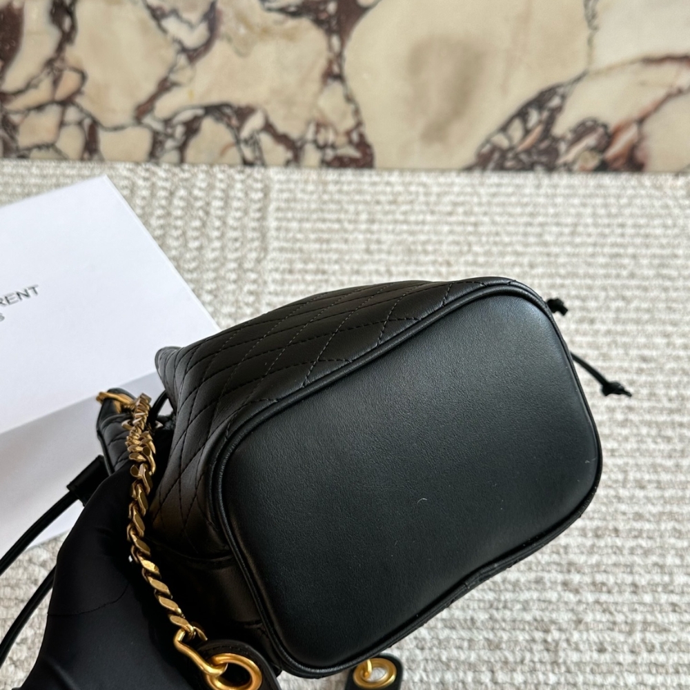 Saint Laurent Small Cassandre Bucket Bag Black 18Cm - Image 6