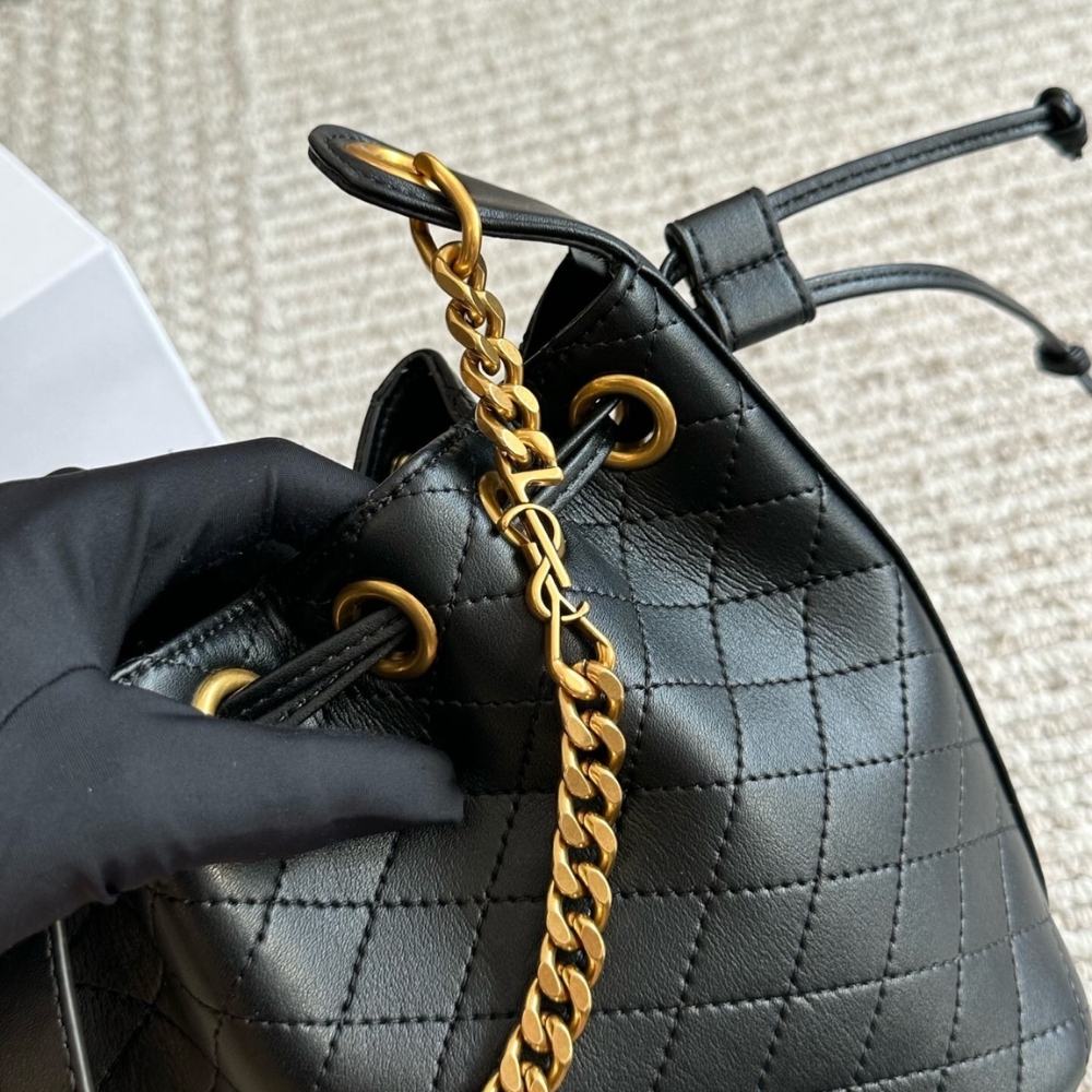 Saint Laurent Small Cassandre Bucket Bag Black 18Cm - Image 8