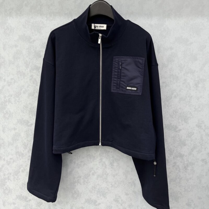 Alternative view of MIUMIU ZIPPERED FLEECE JACKET NAVY MJLA09 18TP F0008 S OOO