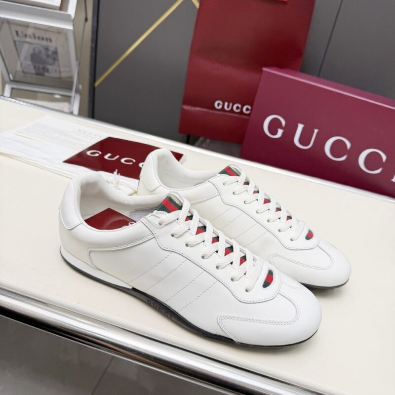 Alternative view of GUCCI MEN SHIFT TRAINERS WHITE LEATHER 857018 AAFUH 9245