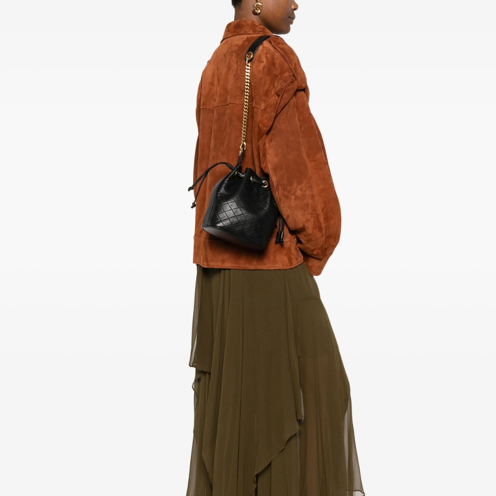 Saint Laurent Small Cassandre Bucket Bag Black 18Cm - Image 11