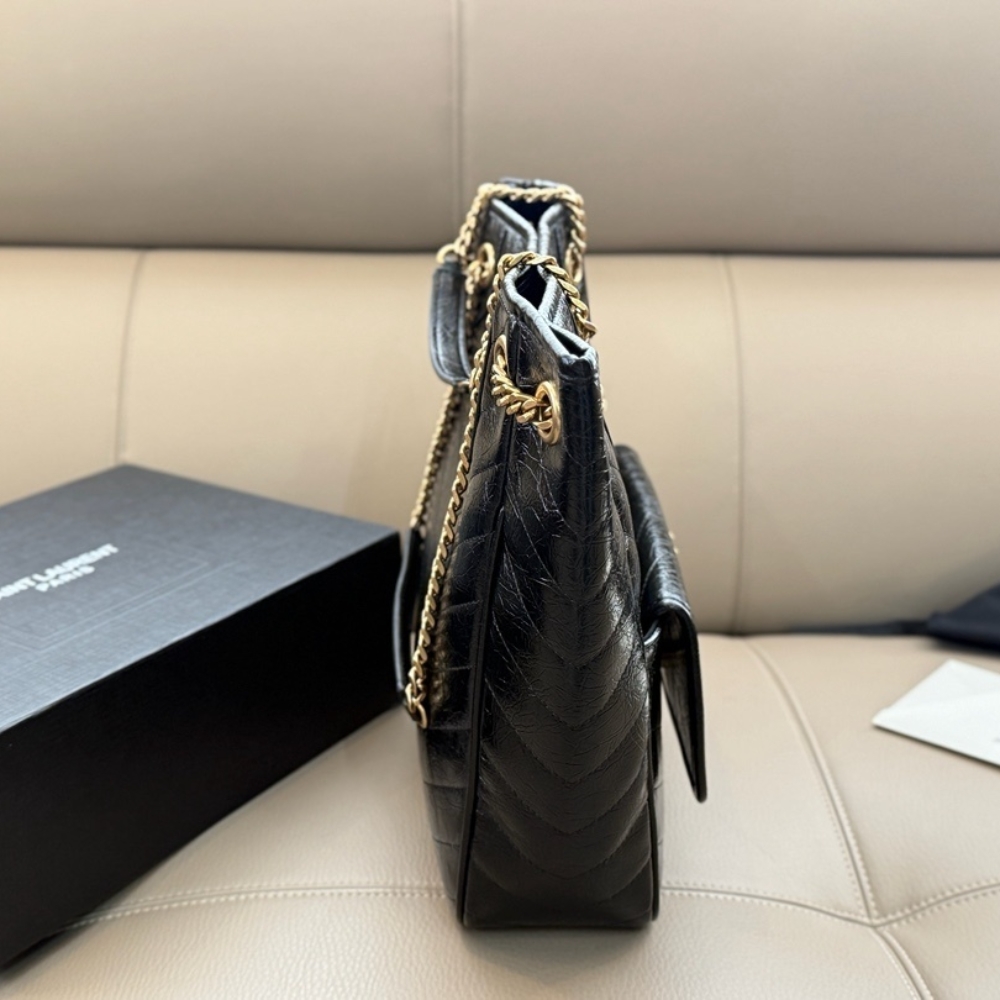 Saint Laurent Niki Small Shopping In Vintage Black Leather 30Cm 8622950EN071000 - Image 8