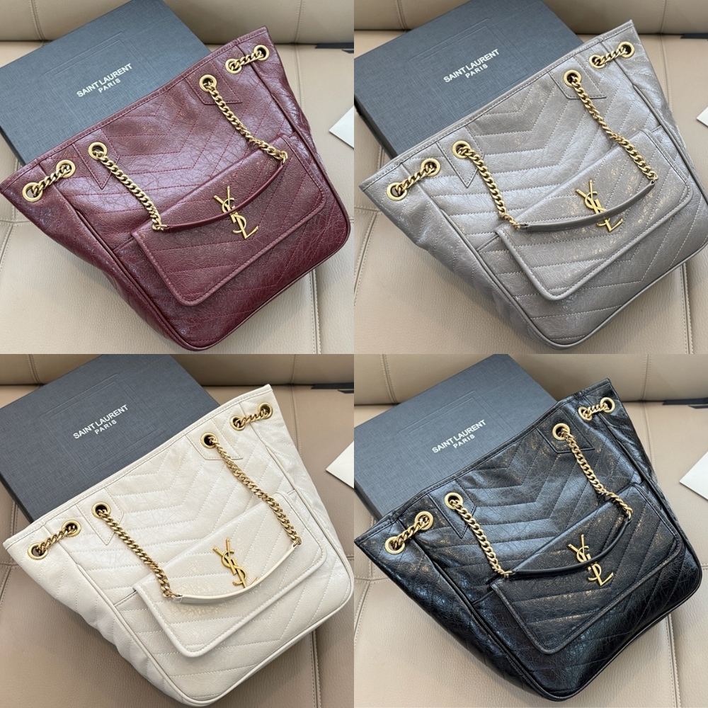 Saint Laurent Niki Small Shopping In Vintage Black Leather 30Cm 8622950EN071000 - Image 11