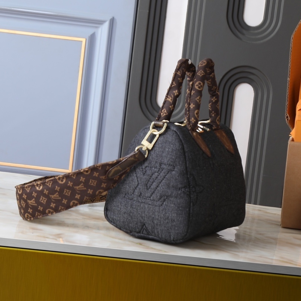 LOUIS VUITTON SPEEDY BANDOULIERE 25 BLACK JEANS 25CM M26956 - Image 3