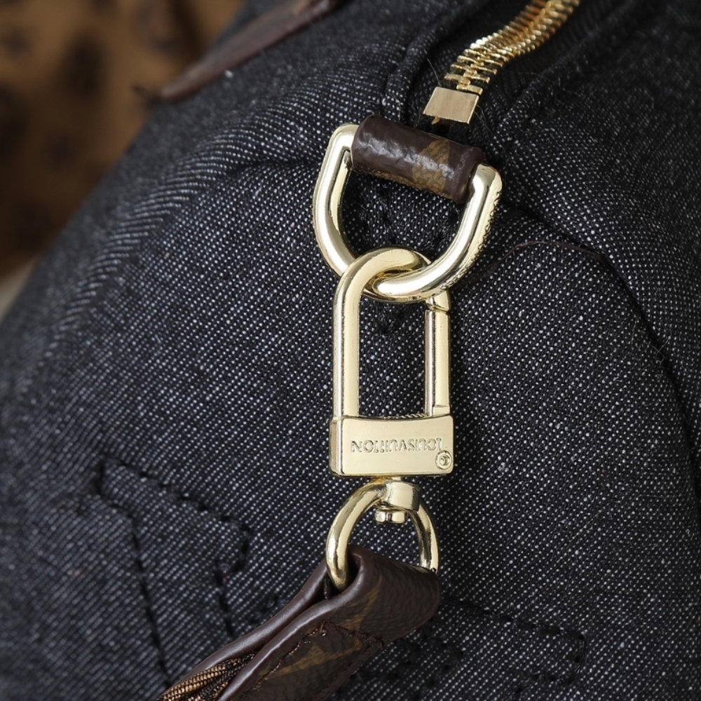 LOUIS VUITTON SPEEDY BANDOULIERE 25 BLACK JEANS 25CM M26956 - Image 8