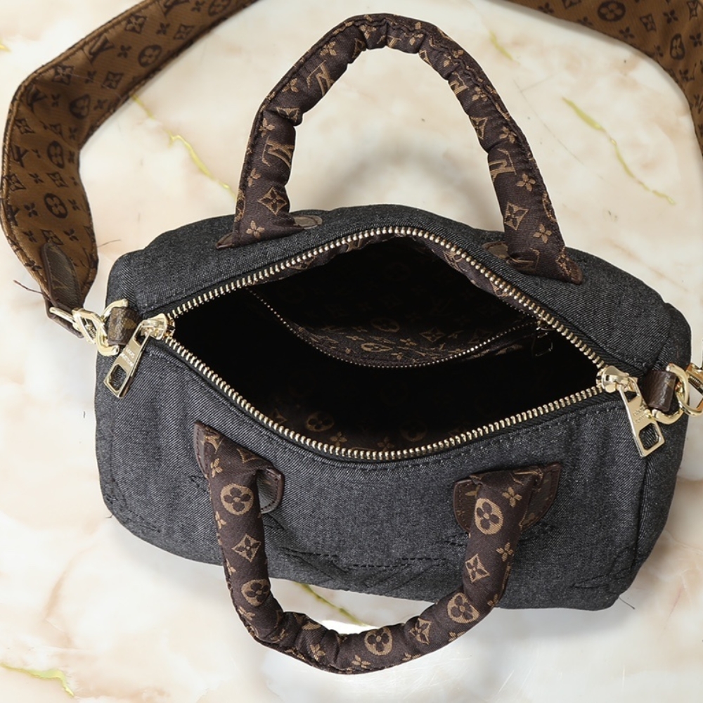 LOUIS VUITTON SPEEDY BANDOULIERE 25 BLACK JEANS 25CM M26956 - Image 9