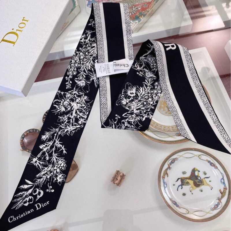 Alternative view of DIOR TOILE DE JOUY FLOWERS MITZAH SCARF BLACK