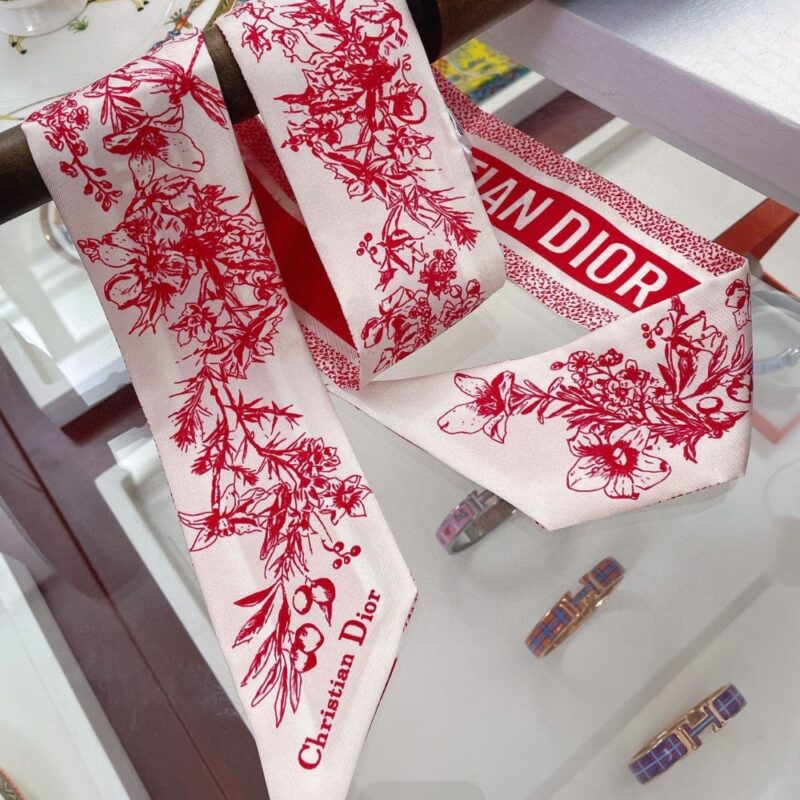 Alternative view of DIOR TOILE DE JOUY FLOWERS MITZAH SCARF RED