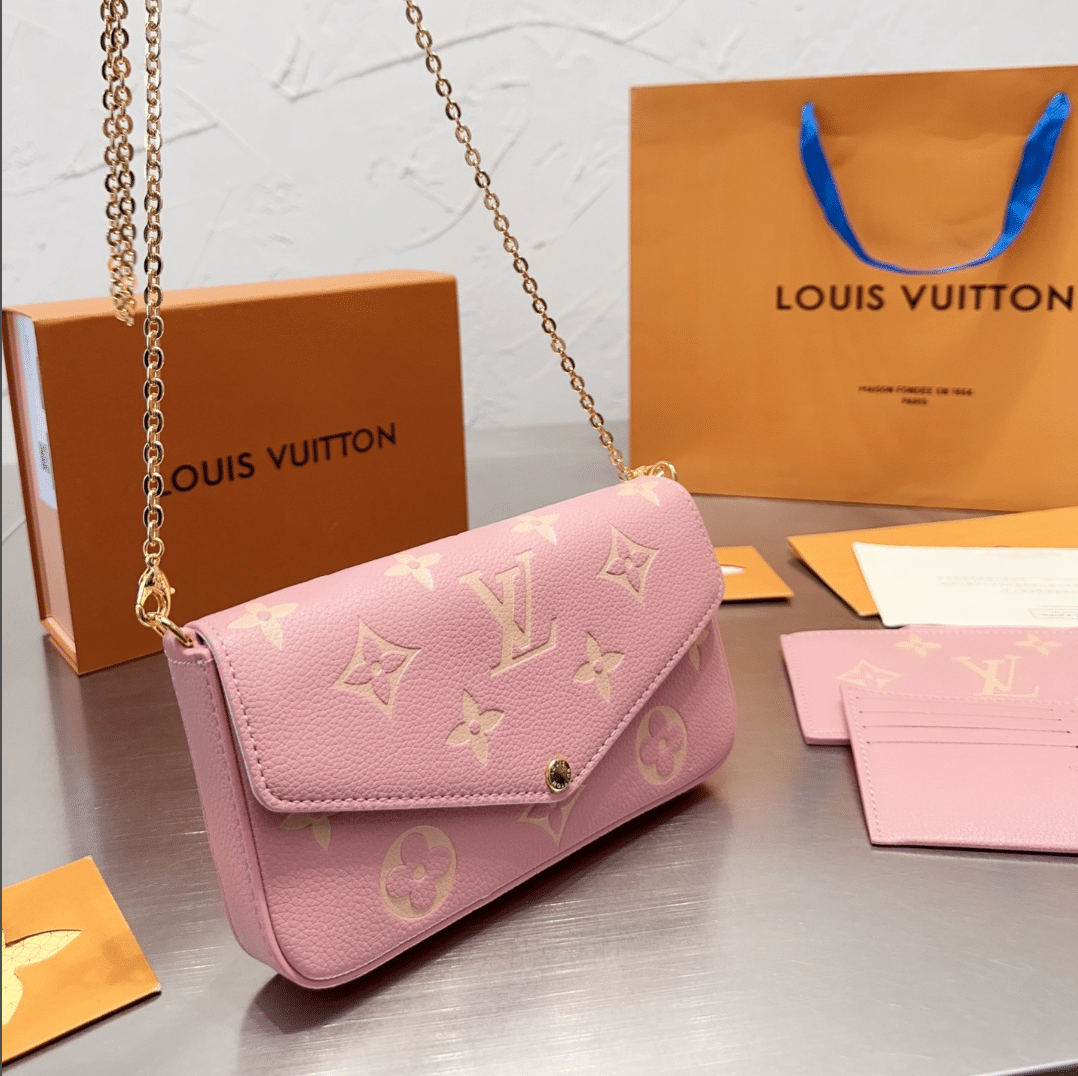 GIFT SET: LOUIS VUITTON FÉLICIE POCHETTE PINK And BLOSSOM DOUBLE STAR NECKLACE - Image 2