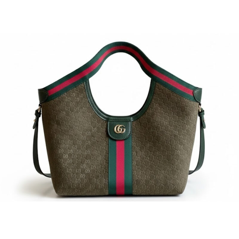 Gucci Giglio Small Tote Bag Dark Green 25Cm