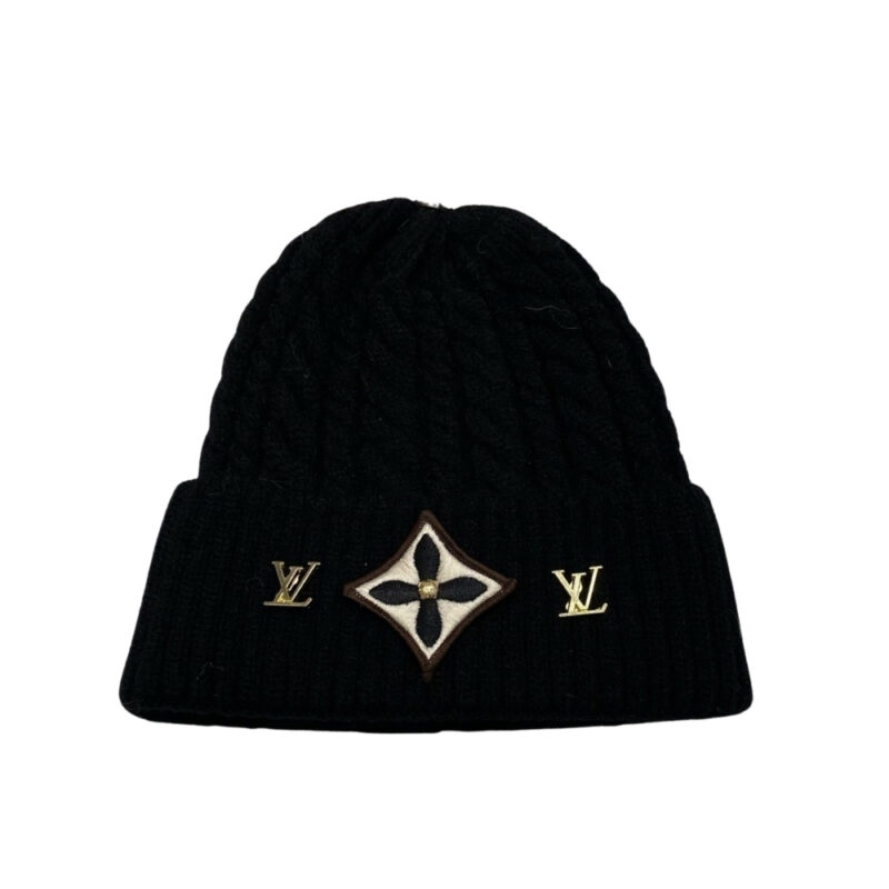 LOUIS VUITTON LV HEADLINE BEANIE IN BLACK WOOL