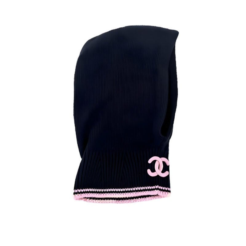 CHANEL CASHMERE BALACLAVA DARK BLUE AND PINK