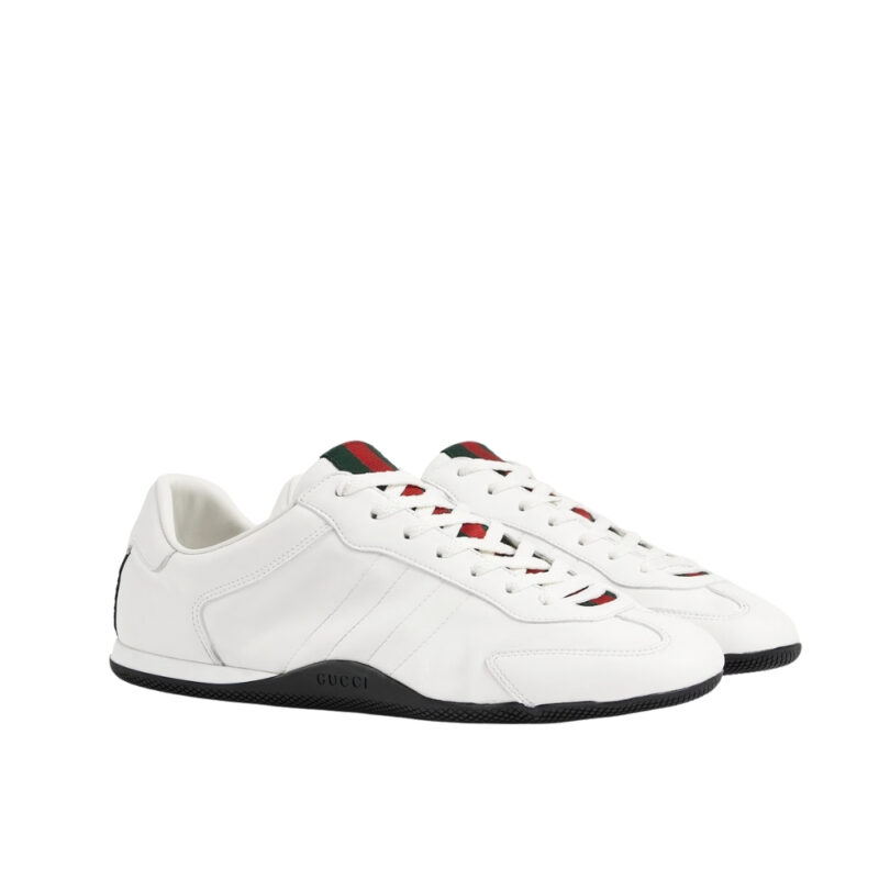 GUCCI MEN SHIFT TRAINERS WHITE LEATHER 857018 AAFUH 9245