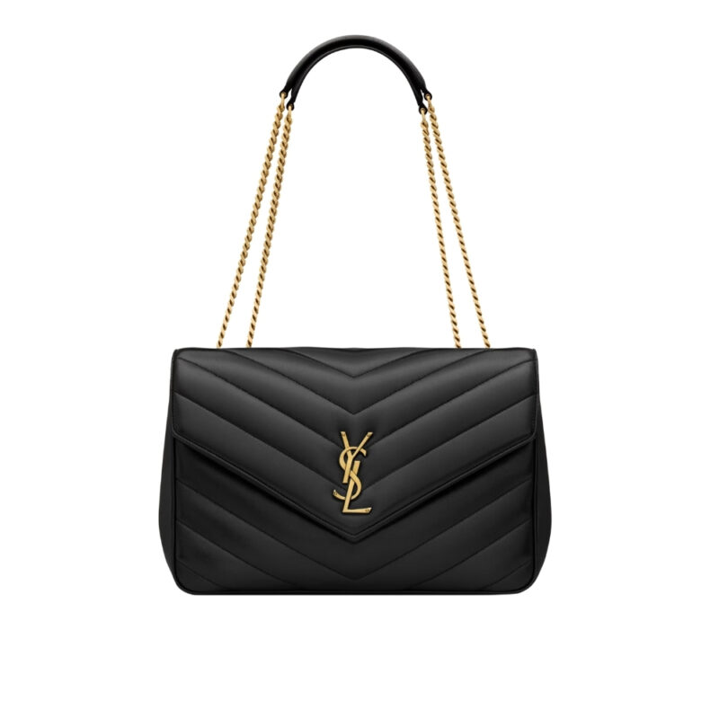SAINT LAURENT LOULOU LARGE IN MATELASSÉ BLACK 32CM 803541AAEAX1000