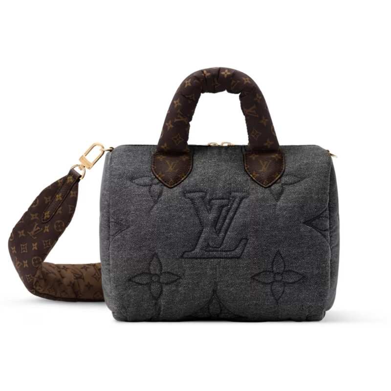 LOUIS VUITTON SPEEDY BANDOULIERE 25 BLACK JEANS 25CM M26956