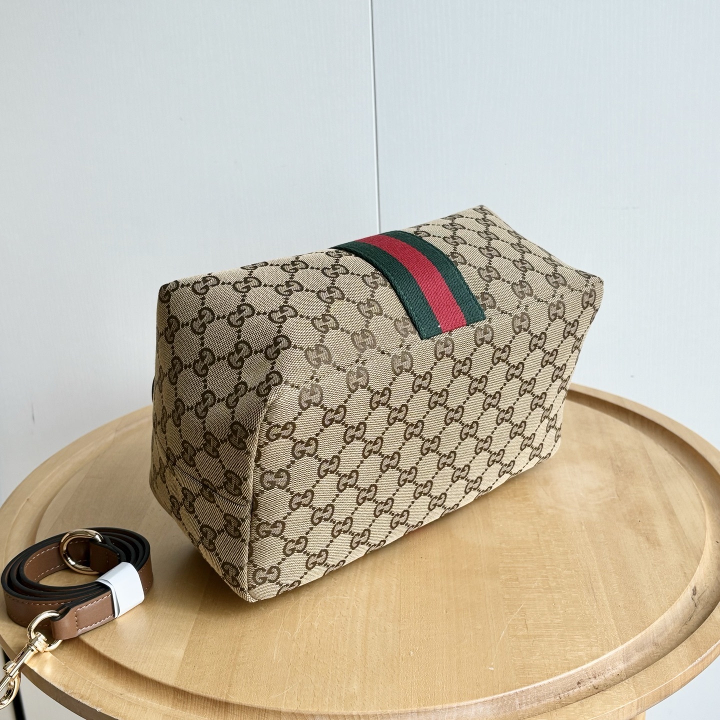 Gucci Vanity Medium Top Handle Bag Beige And Brown GG Canvas 27Cm 857799 FAFUF 9870 - Image 8