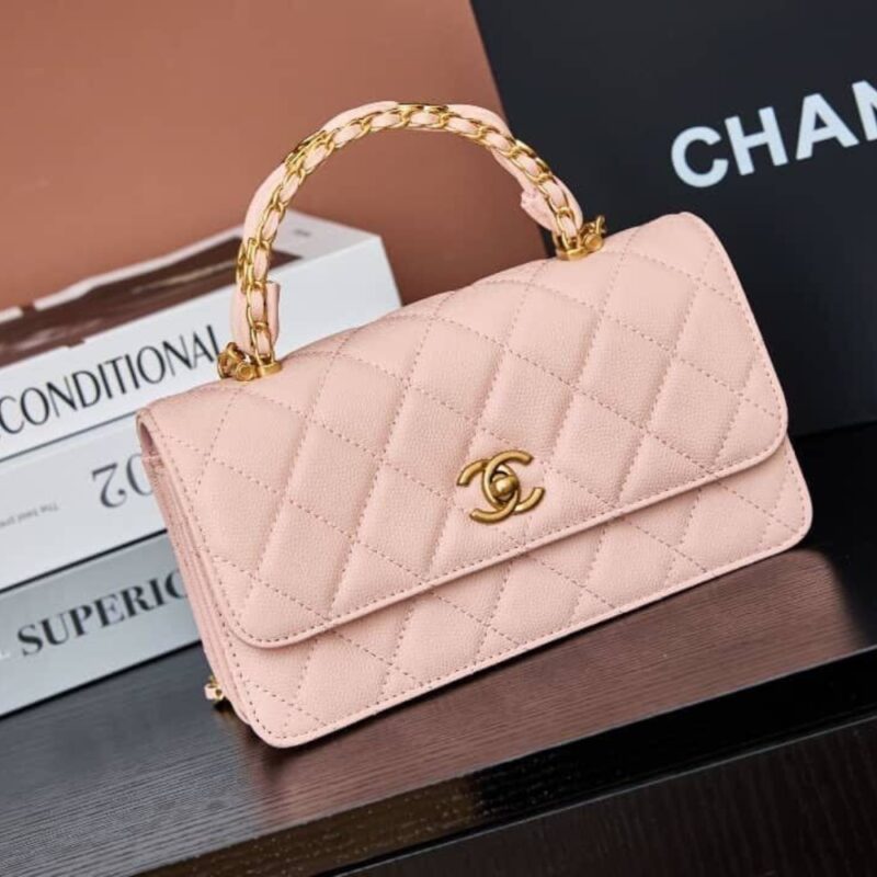 Alternative view of [SUPER VIP 1:1] CHANEL WALLET ON CHAIN LIGHT PINK WITH GOLD TONE METAL 18CM AP4938 B22654 NH620
