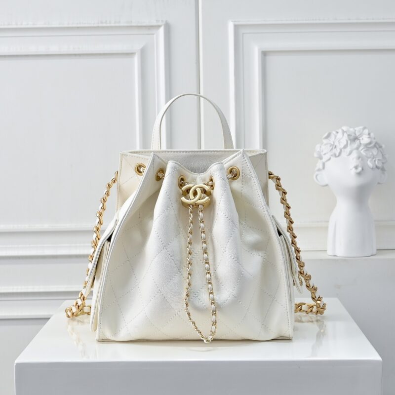 Alternative view of Chanel 25 Medium Size Backpack Grain Effect And Gold Metal White 23Cm As5600 B20304 10601