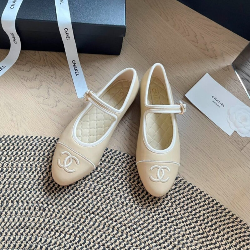 Alternative view of Chanel Mary Jane Ballet Flat Cream