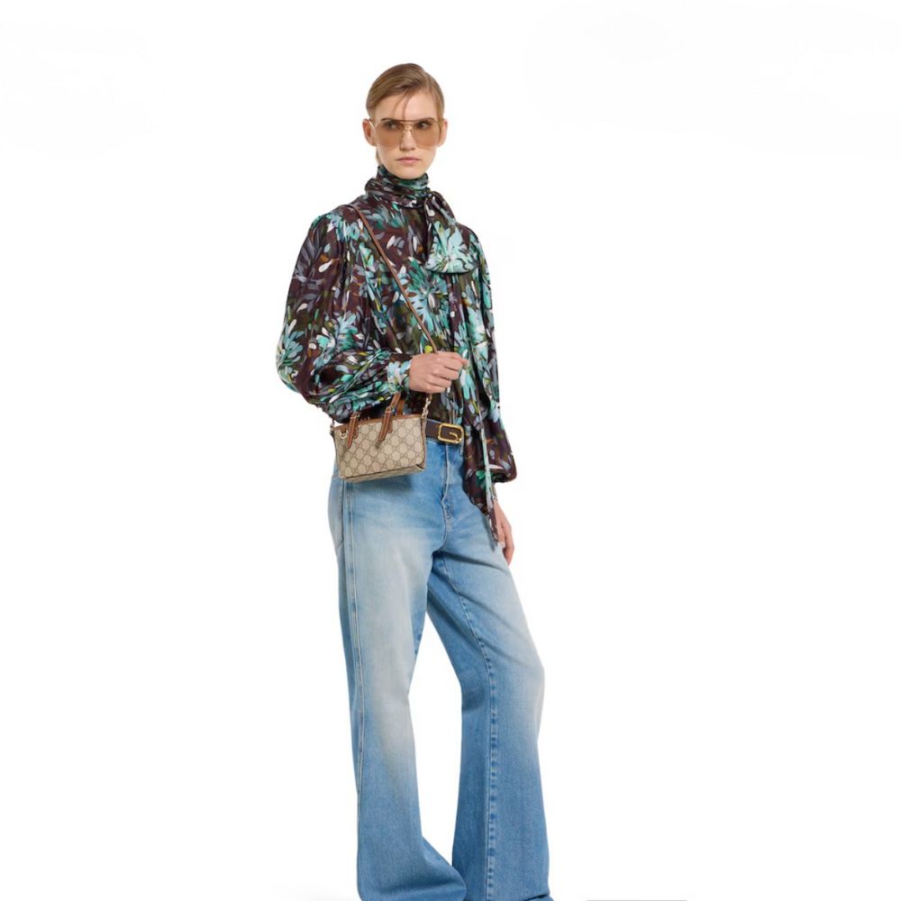 Gucci GG Emblem Mini Bag Beige and Brown GG Fabric 20Cm 855491 FAEUC 9758 - Image 7