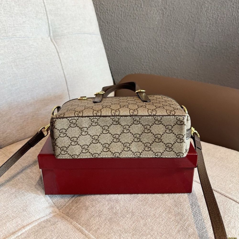 Gucci GG Emblem Mini Bag Beige and Brown GG Fabric 20Cm 855491 FAEUC 9758 - Image 3