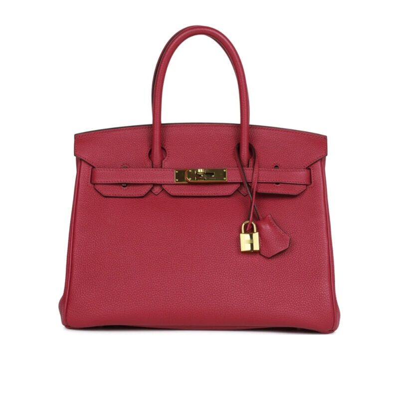 Hermes Birkin 35 Togo Leather Gold Hardware Dark Red 35Cm