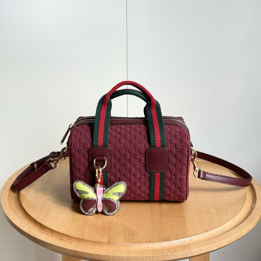 Gucci Mini GG Handbag GG Canvas Dark Red 20Cm - Image 2