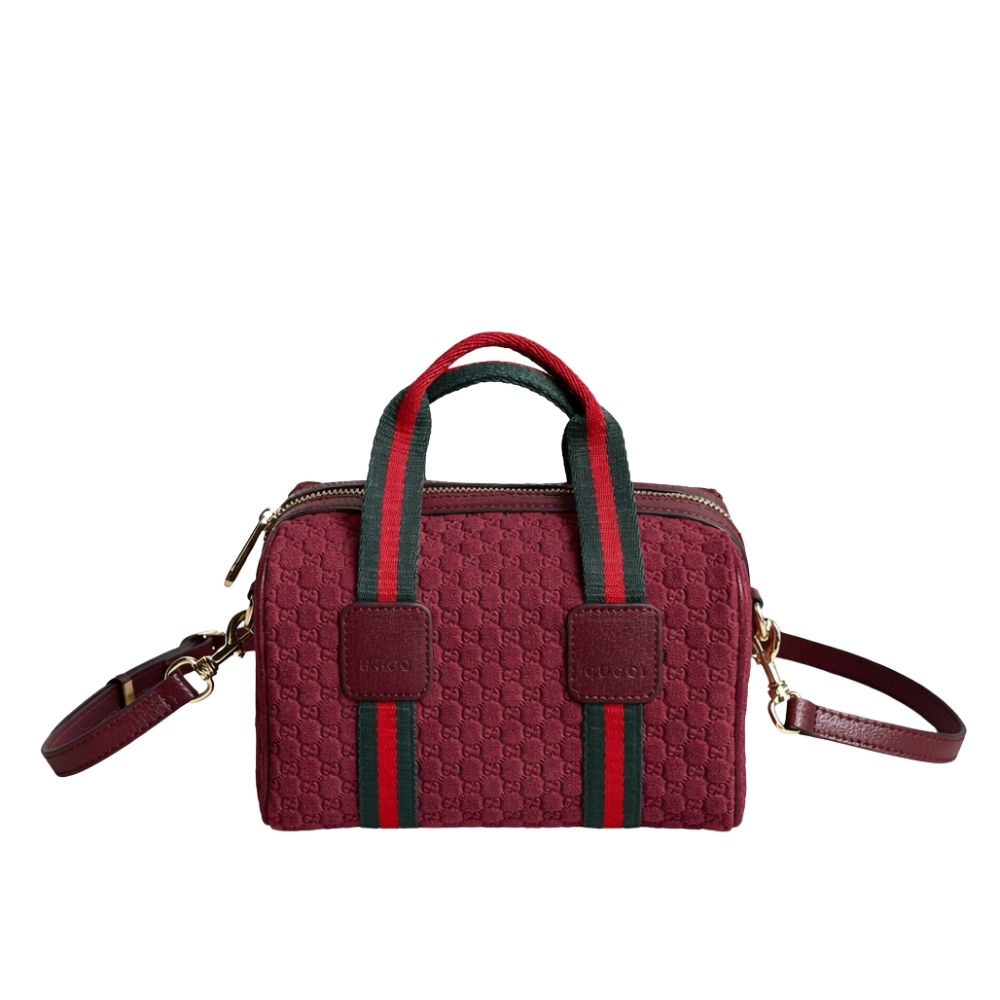 Gucci Mini GG Handbag GG Canvas Dark Red 20Cm