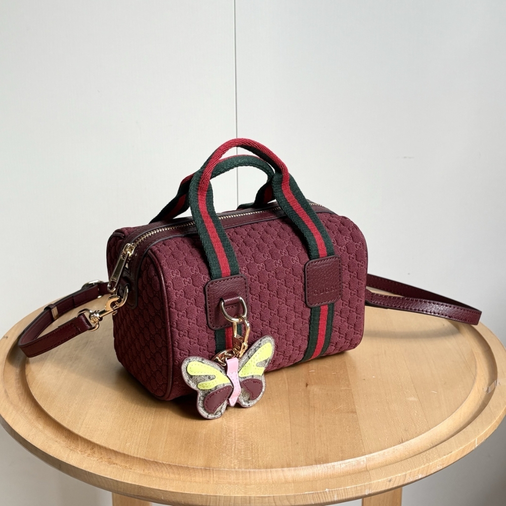 Gucci Mini GG Handbag GG Canvas Dark Red 20Cm - Image 3