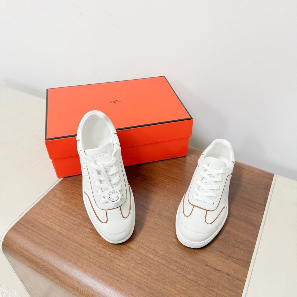 Hermes Match Sneaker Blanc And Naturel H261000Z 91360 - Image 4