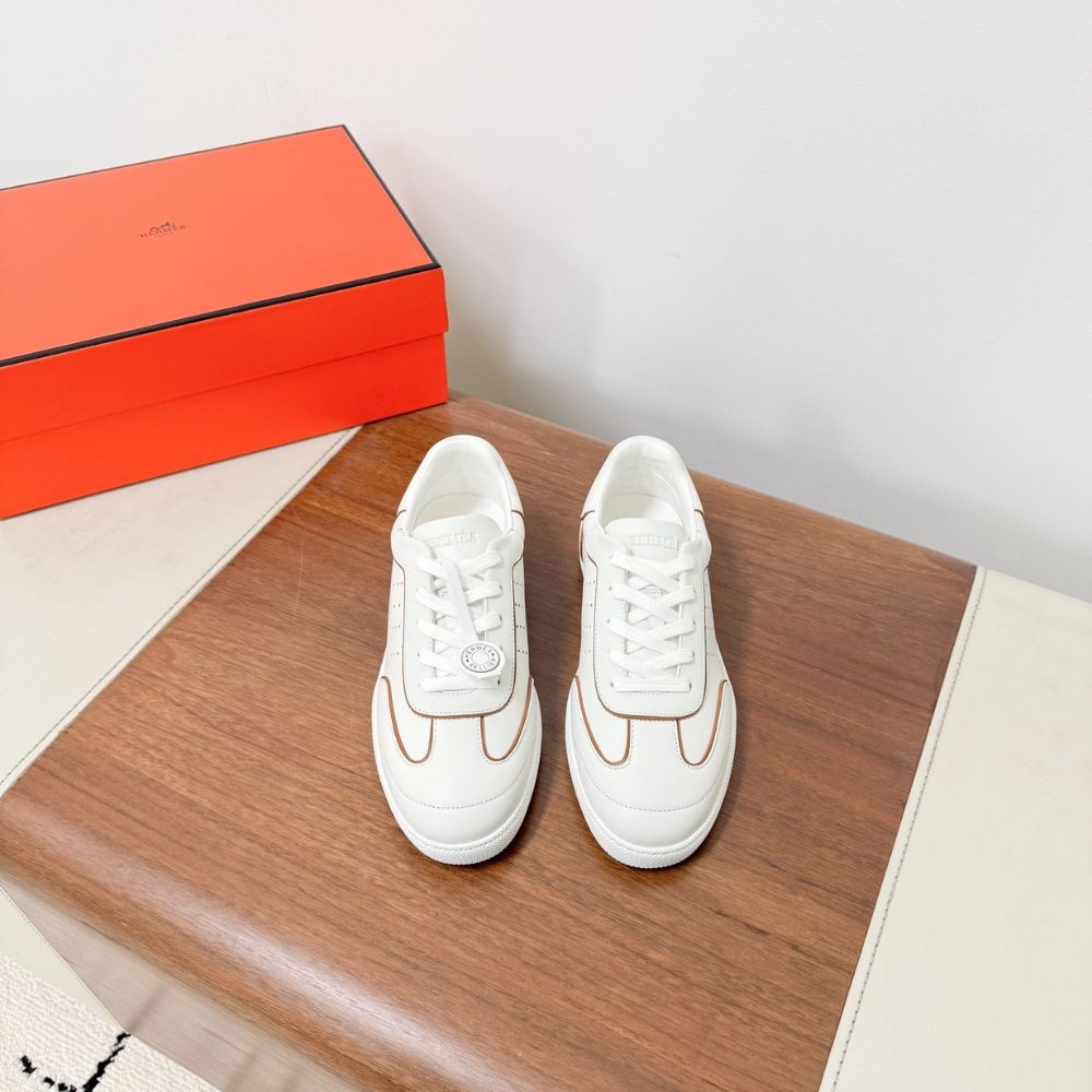 Hermes Match Sneaker Blanc And Naturel H261000Z 91360 - Image 6