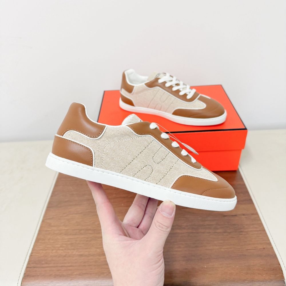 Hermes Match Sneaker Multicolore Noisette H261002Z A3340 - Image 4