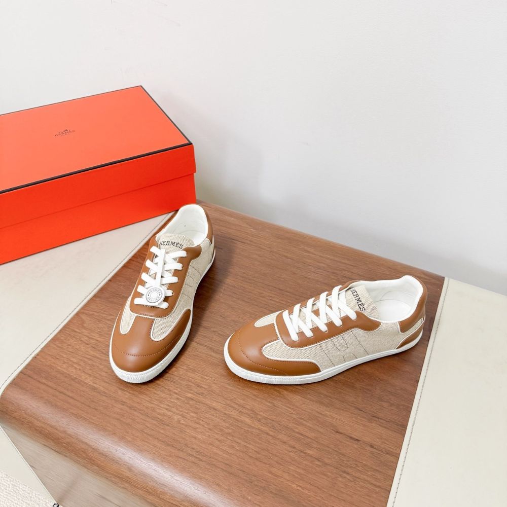 Hermes Match Sneaker Multicolore Noisette H261002Z A3340 - Image 7