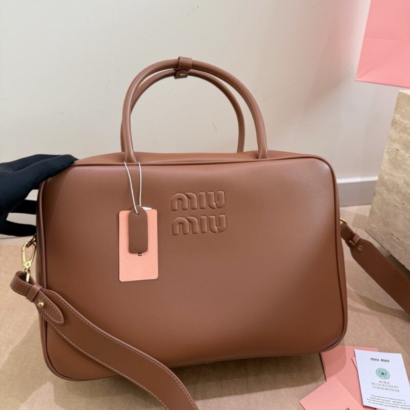 Alternative view of Miu Miu Beau Leather Bag Cognac 34cm 5BB117 2CRW F0046 V MON
