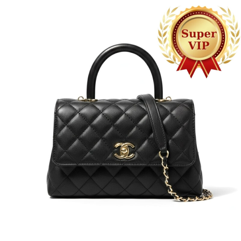 [Super Vip 1:1] Chanel Coco Small Handle Flap Bag In Black 23Cm A92990 Y61556 94305