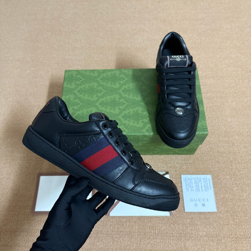 Gucci Men Screener Sneaker Black Leather 798785 AADU0 1074 - Image 2